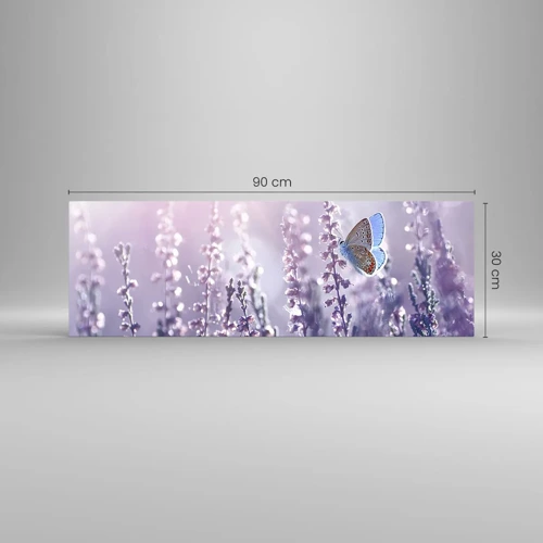 Glastavla - Bild på glas - En fjärils kyss - 90x30 cm
