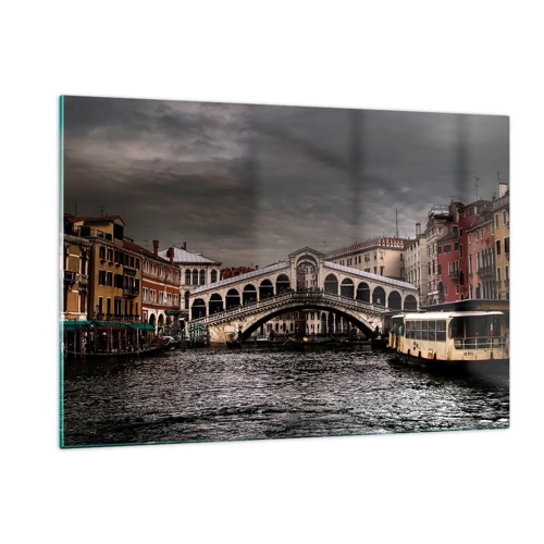 Glastavla - Bild på glas - Ett löfte om en kväll i Venedig - 120x80 cm