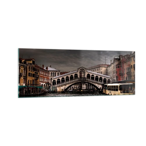 Glastavla - Bild på glas - Ett löfte om en kväll i Venedig - 140x50 cm