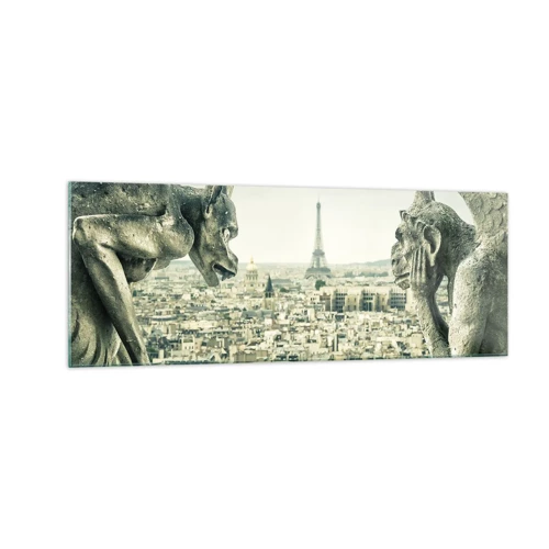 Glastavla - Bild på glas - Ett samtal i Paris - 140x50 cm