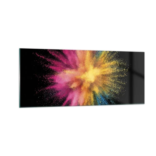 Glastavla - Bild på glas - Färgerna föds  - 100x40 cm