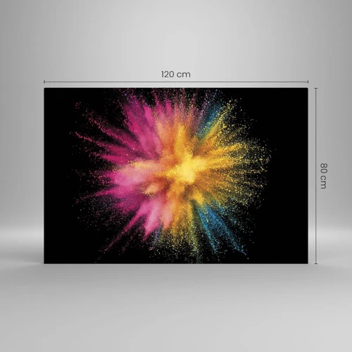 Glastavla - Bild på glas - Färgerna föds  - 120x80 cm