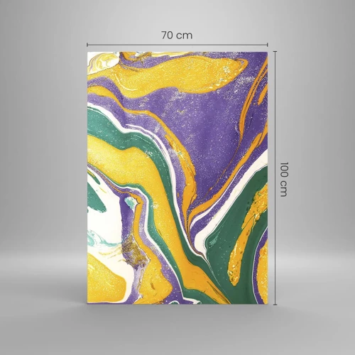 Glastavla - Bild på glas - Färgvågor - 70x100 cm