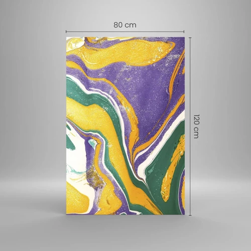 Glastavla - Bild på glas - Färgvågor - 80x120 cm