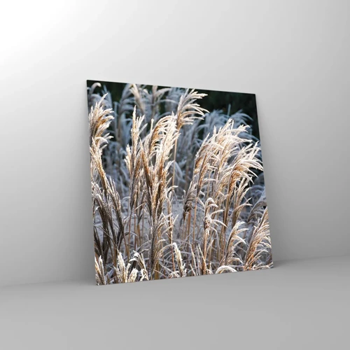 Glastavla - Bild på glas - Frostprydda - 40x40 cm
