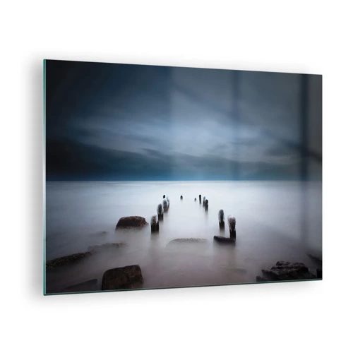 Glastavla - Bild på glas - Fundersam sjö - 70x50 cm