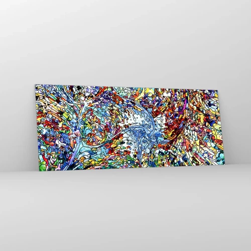 Glastavla - Bild på glas - Glasmålning - droppar  - 100x40 cm