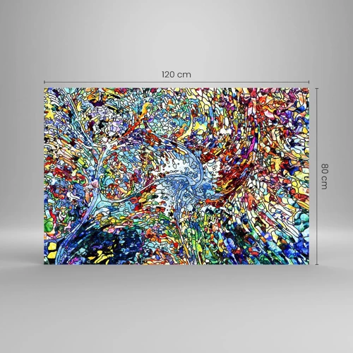 Glastavla - Bild på glas - Glasmålning - droppar  - 120x80 cm