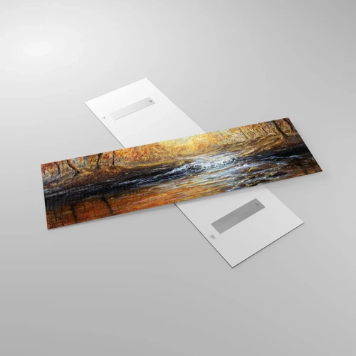 Glastavla - Bild på glas - Gyllene bäck - 160x50 cm