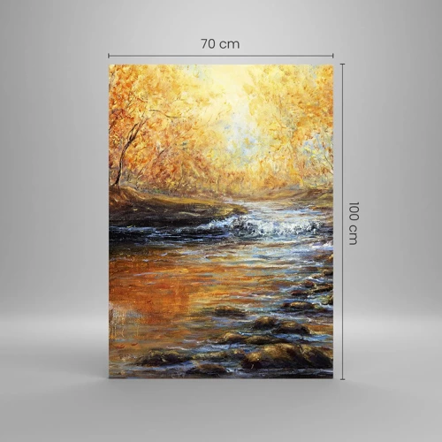 Glastavla - Bild på glas - Gyllene bäck - 70x100 cm