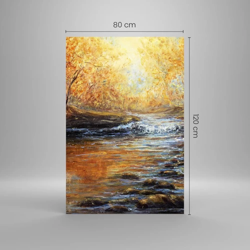 Glastavla - Bild på glas - Gyllene bäck - 80x120 cm