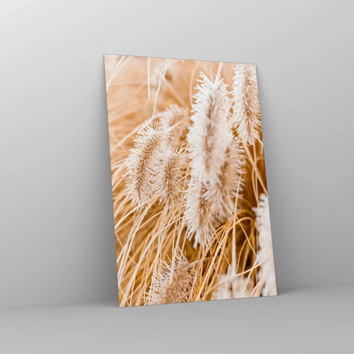 Glastavla - Bild på glas - Gyllene gräsrassel - 70x100 cm