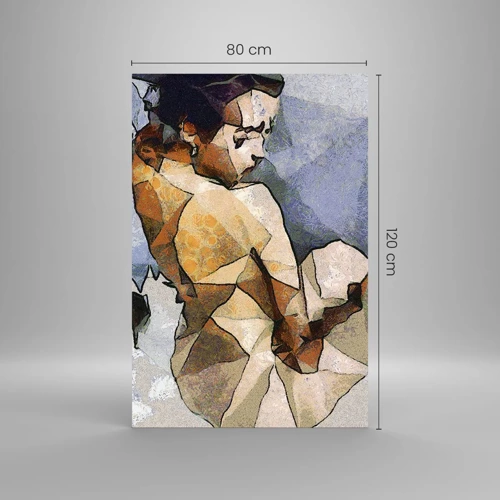 Glastavla - Bild på glas - I kubismens anda - 80x120 cm