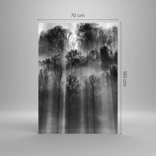 Glastavla - Bild på glas - I ljusstrålar - 70x100 cm