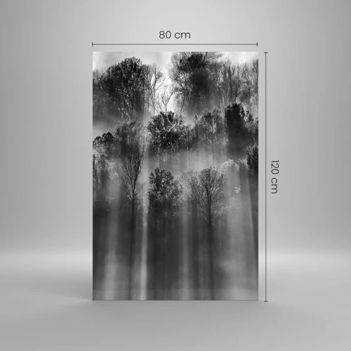 Glastavla - Bild på glas - I ljusstrålar - 80x120 cm