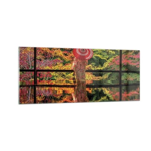 Glastavla - Bild på glas - I naturens tempel - 100x40 cm