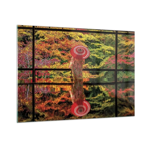 Glastavla - Bild på glas - I naturens tempel - 100x70 cm