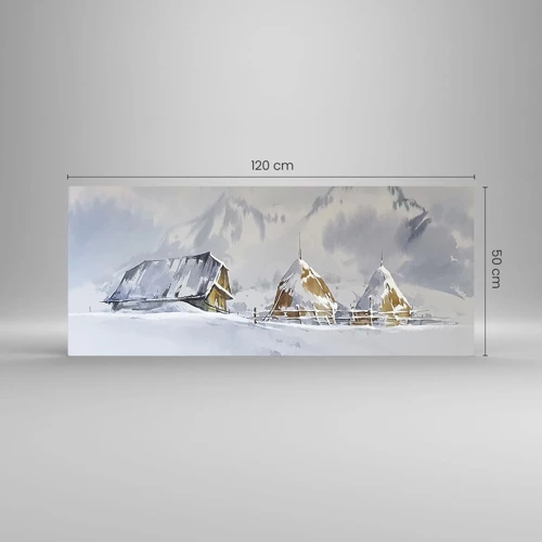 Glastavla - Bild på glas - I snödalen - 120x50 cm