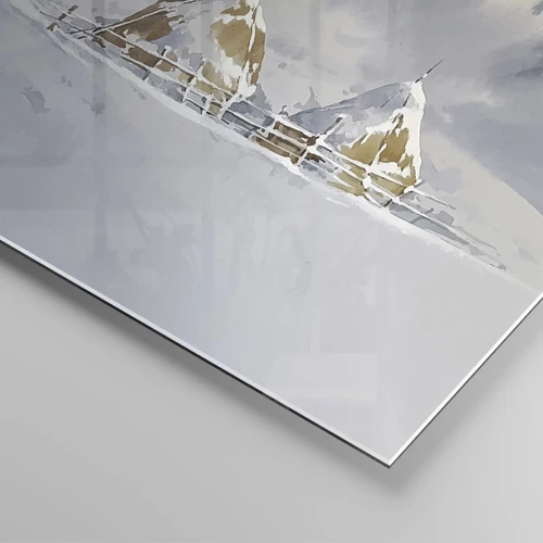 Glastavla - Bild på glas - I snödalen - 50x50 cm