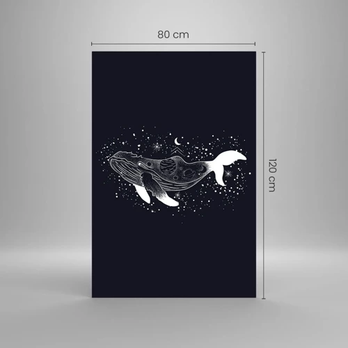 Glastavla - Bild på glas - I universumets hav - 80x120 cm