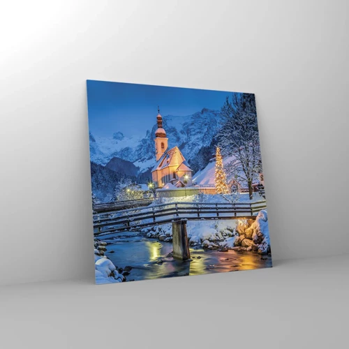 Glastavla - Bild på glas - Julens anda - 30x30 cm