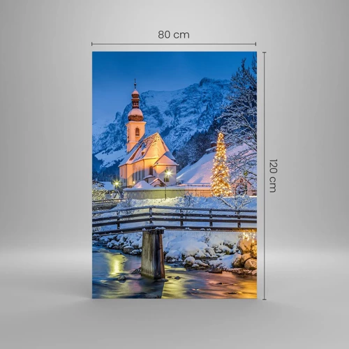 Glastavla - Bild på glas - Julens anda - 80x120 cm
