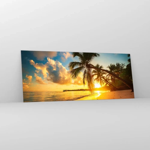 Glastavla - Bild på glas - Karibisk dröm - 100x40 cm