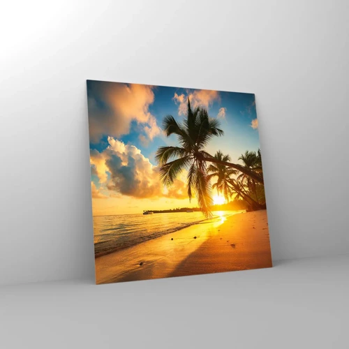 Glastavla - Bild på glas - Karibisk dröm - 70x70 cm