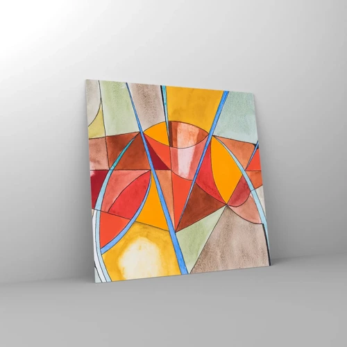 Glastavla - Bild på glas - Karusell, drömmarnas karusell - 40x40 cm