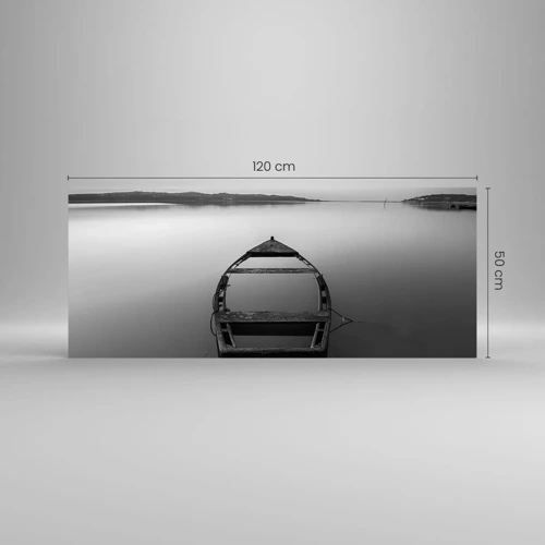 Glastavla - Bild på glas - Längtan och melankoli - 120x50 cm