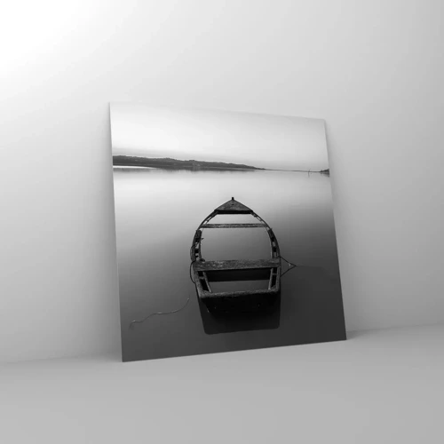 Glastavla - Bild på glas - Längtan och melankoli - 40x40 cm
