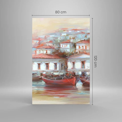 Glastavla - Bild på glas - Lycklig stad - 80x120 cm