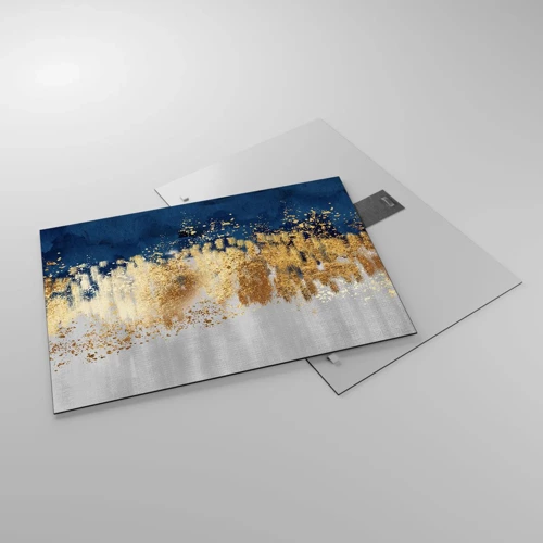 Glastavla - Bild på glas - Modern komposition med blixt - 70x50 cm