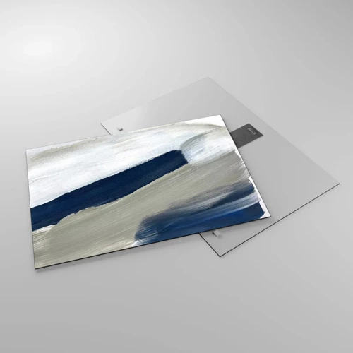Glastavla - Bild på glas - Möte med vitt - 70x50 cm