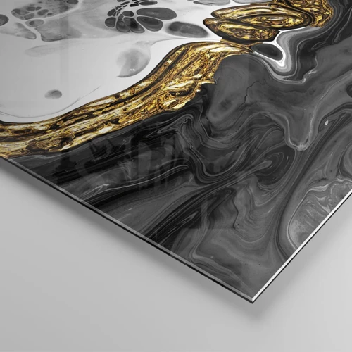 Glastavla - Bild på glas - Organisk komposition - 90x30 cm