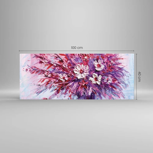 Glastavla - Bild på glas - Oskuld och passion  - 100x40 cm