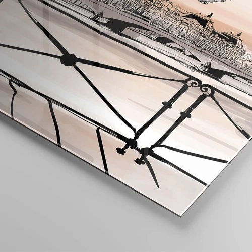 Glastavla - Bild på glas - Över Paris tak - 70x50 cm