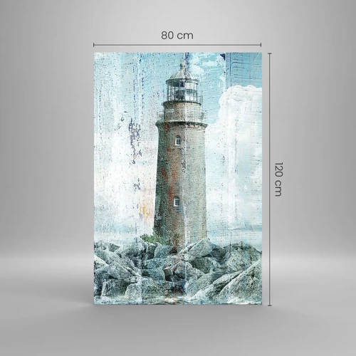 Glastavla - Bild på glas - På gammalt trä - 80x120 cm
