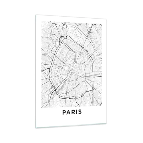 Glastavla - Bild på glas - Paris blomma - 50x70 cm