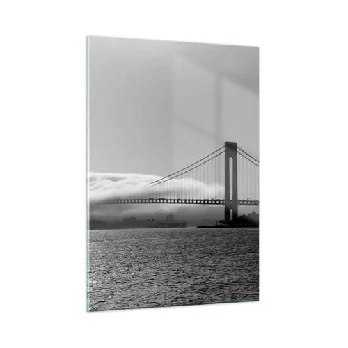 Glastavla - Bild på glas - Passera Golden Gate - 50x70 cm