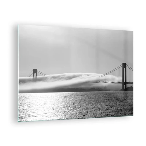 Glastavla - Bild på glas - Passera Golden Gate - 70x50 cm