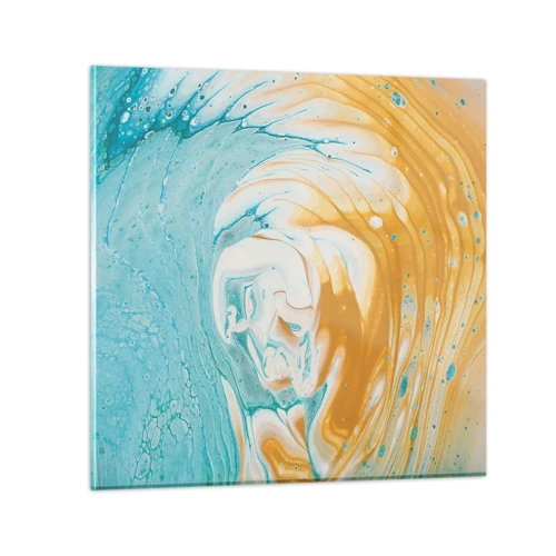 Glastavla - Bild på glas - Pastellfärgad virvel - 50x50 cm