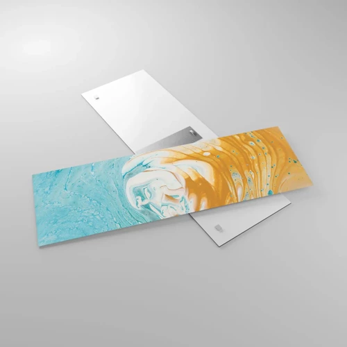 Glastavla - Bild på glas - Pastellfärgad virvel - 90x30 cm