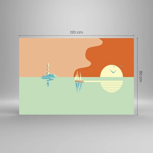 Glastavla - Bild på glas - Perfekt havslandskap - 120x80 cm
