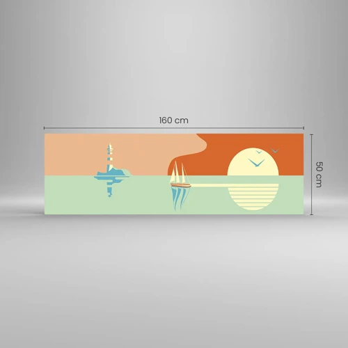 Glastavla - Bild på glas - Perfekt havslandskap - 160x50 cm