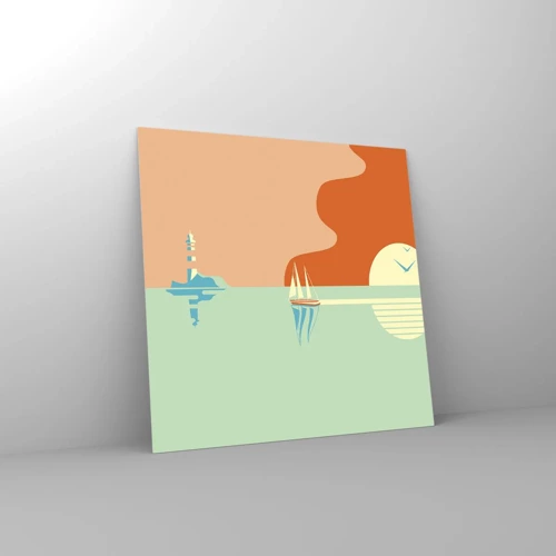 Glastavla - Bild på glas - Perfekt havslandskap - 30x30 cm