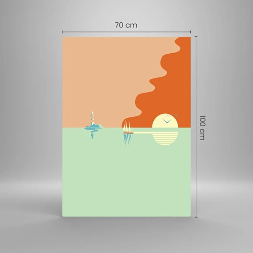 Glastavla - Bild på glas - Perfekt havslandskap - 70x100 cm