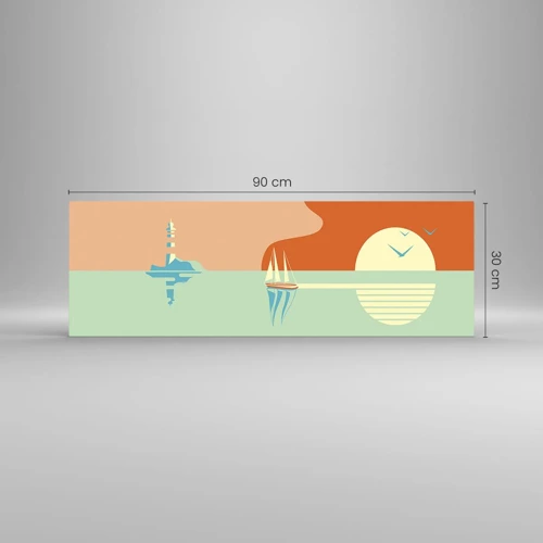 Glastavla - Bild på glas - Perfekt havslandskap - 90x30 cm