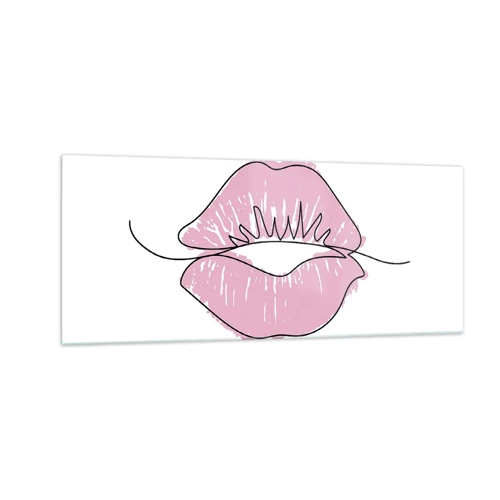 Glastavla - Bild på glas - Redo att kyssas? - 100x40 cm