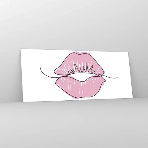 Glastavla - Bild på glas - Redo att kyssas? - 120x50 cm